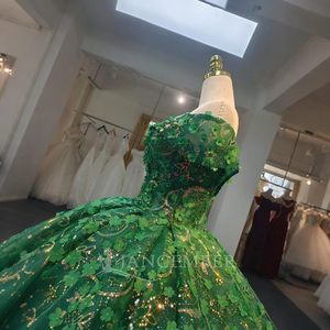 Jancember ANY51 hermoso verde fuera del hombro imperio vestido de noche Vestidos Elegantes Para Mujer - Product Image 5