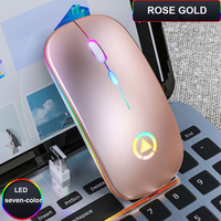 Seenda — Mini souris sans fil Ultra-fine A2, silencieuse, Rechargeable, lumières LED colorées, pour ordinateur, nouveauté