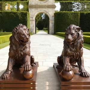 RELONG Décoration extérieure de jardin de <span class=keywords><strong>manoir</strong></span> de luxe Grande paire de statues de lion en bronze à vendre - Product Image 2