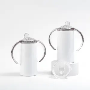 Biểu tượng tùy chỉnh 304 thép không gỉ phích hai lớp chân không Flask nhiệt thăng hoa sippy cup với đôi xử lý