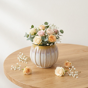 Macetas de Cerámica para <span class=keywords><strong>Suculentas</strong></span> y Kit de Macetas de Porcelana para Plantas, Diseño Nórdico Personalizado, Estilo Calabaza Antigua, Pequeñas, Esmaltadas - Product Image 3