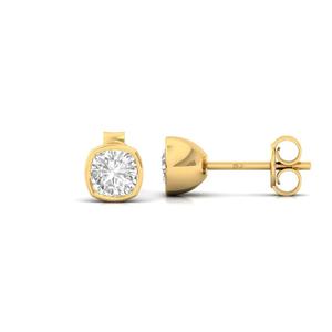 0.47ct Cushion Cut CVD Lab Grown Diamond Solitaire Earrings 10K Gold Plated Trendy Elegant Sparkling Design Jewelry Gift Women - Product Image 3