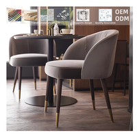 Chaises de salle à manger grises personnalisées avec siège rembourré en velours Mobilier de restaurant de bonne qualité pour salon ou appartement