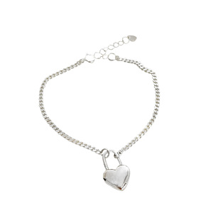 Pulsera con cierre de corazón de plata pura S925 para mujer, elegante joya con dije, regalo, accesorio de moda - Product Image 5