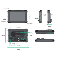 Tablette Android 13 robuste OEM/ODM 7 pouces 1000 Nits IP67 GPS 4G montée sur chariot élévateur avec entrées caméra AHD pour la détection des angles morts