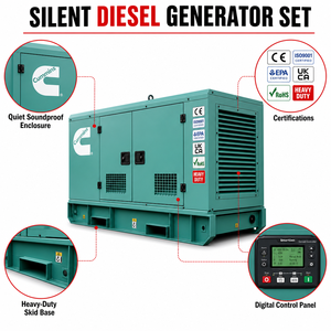 Générateurs diesel silencieux triphasés 20 Kva 35 Kva 45 Kva 40 Kva 60 Kva Weichai Cummins Perkins Yuchai EAC EPA CE pour usage domestique, excellent rapport qualité-prix - Product Image 6