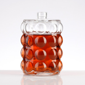 Botella de cristal europea de 500mL para whisky XO, vino tinto, brandy, Tequila, Ron y Ginebra, diseño plano sellado con corcho - Product Image 4