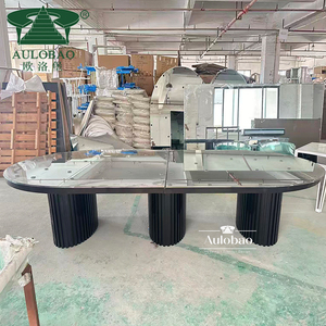 Meubles d'hôtel modernes, table de banquet ovale en métal noir avec plateau en MDF, table de mariage - Product Image 6