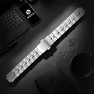 Bracelet de montre en acier inoxydable argenté 20 mm, bracelet de remplacement pour homme, taille personnalisée - Product Image 1