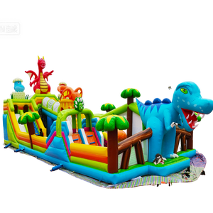 Modèle de trampoline gonflable commercial dinosaure le plus vendu avec toboggan intégré, en PVC, certifié CE 24-26 - Product Image 6