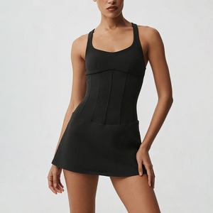 Falda deportiva YIYI con espalda cruzada y pantalones cortos incorporados, control <span class=keywords><strong>de</strong></span> abdomen, secado rápido, para yoga, running y tenis, con almohadillas - Product Image 6