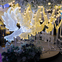 Lampada da terra a LED bianca Eco Metal Pigeon per illuminazione stradale, AC220V IP33, confezione da due, corpo 60cm, ala 60cm, moderna, con cavo, per matrimoni, banchetti, palcoscenici, corridoi