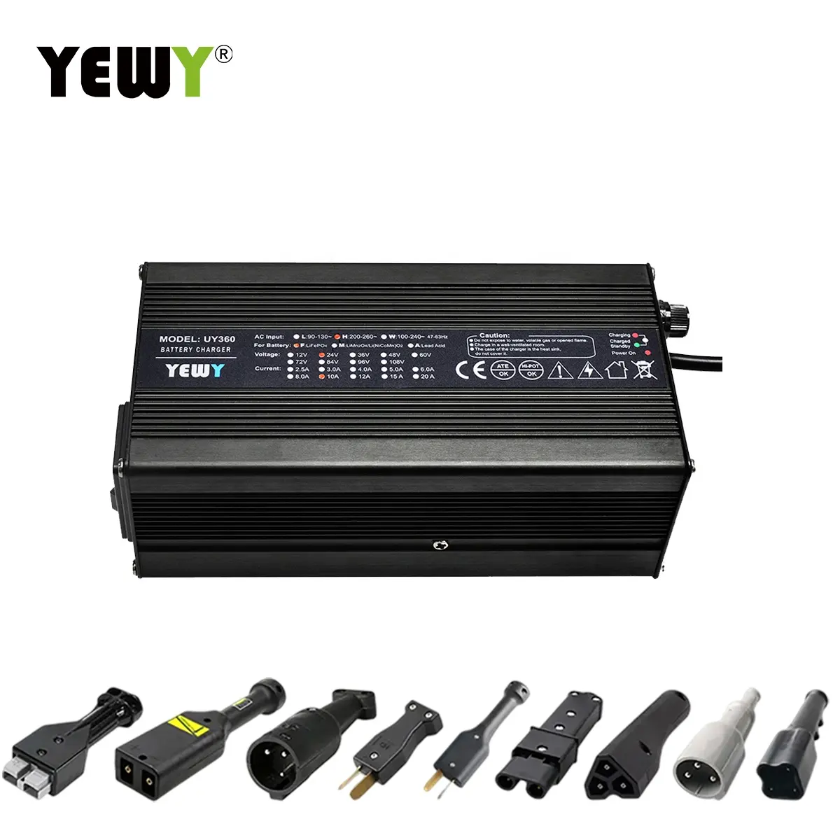 YEWY UY360 48v 5a 6a Lead Acid/Li Ion Battery Charger For Aluminum Electronic Power Wheelchair Ebike/Scooter/Golf Cart