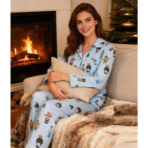 Mishiti [<span class=keywords><strong>Winnie</strong></span> <span class=keywords><strong>Pooh</strong></span> Blu] Abbigliamento Loungewear <span class=keywords><strong>da</strong></span> Donna in Cotone a Maniche Lunghe e Lunghezza Intera, Design di Tendenza di Nicchia, per l'Autunno, Vendita all'Ingrosso - Product Image 3