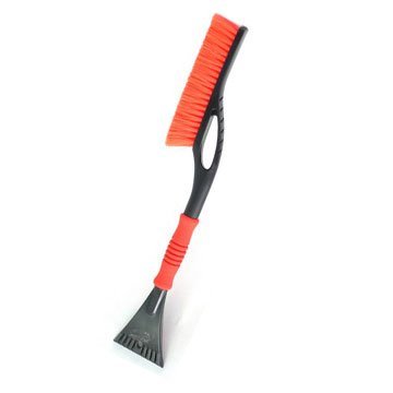 Heat ice scraper with glove with plush