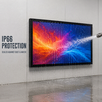 Affichage numérique publicitaire mural vidéo pour entreprises, résistant aux intempéries IP66, 43 pouces, 1080P, écran IPS, verre AG