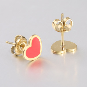 Pendientes con forma de corazón de cereza y fresa, joyería de moda para mujer de acero inoxidable - Product Image 4