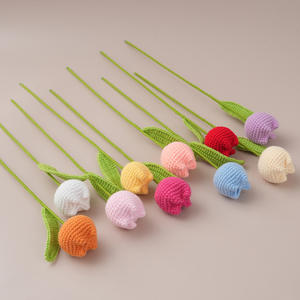 ดอกไม้ทอแฮนด์เมดของขวัญวันวาเลนไทน์ครู2026ดอกทิวลิปถักโครเชต์ตกแต่งบ้าน - Product Image 6