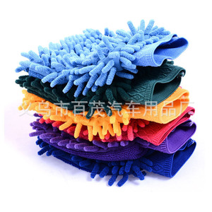 Guantes de Lavado de Autos de Chenilla de Alta Densidad de una Sola Cara Color Naranja para Limpieza Automotriz - Product Image 5