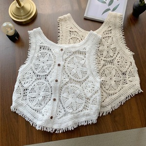 <span class=keywords><strong>Gilet</strong></span> court en <span class=keywords><strong>crochet</strong></span> fin à franges jacquard, style ethnique tridimensionnel, à porter avec des bretelles de <span class=keywords><strong>gilet</strong></span> pour femme - Product Image 3