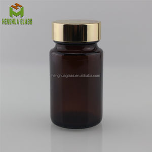 Bouteille de tablette vide en verre ambré à large bouche de 75ml 75cc 2.5oz capsule pilule de stockage de vitamines bouteille en verre avec bouchon à vis - Product Image 3