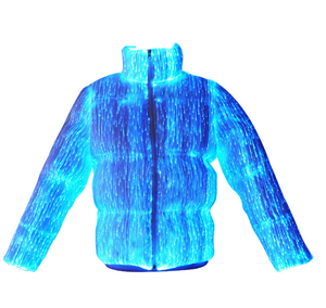 Sang Trọng Tùy Chỉnh Mùa Đông Công Nghệ Cao Glow Xuống Áo Khoác LED Sợi Quang Bánh Mì Áo Khoác Unisex Ấm Dày Glow Áo Flash Puff Áo Khoác - Product Image 2