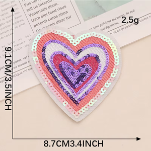 Tela de sarga bordada <span class=keywords><strong>con</strong></span> cuentas, parches <span class=keywords><strong>para</strong></span> planchar, lentejuelas, tela de amor, accesorios de ropa, serie del Día de San Valentín, pasta bordada DIY - Product Image 5