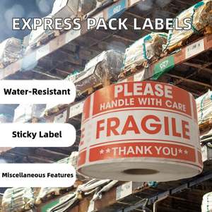 Etiquetas Adhesivas de Advertencia de Inventario de Fábrica, Etiquetas de Advertencia de Embalaje Frágil a Prueba de Agua, Venta al Por Mayor a Bajo Costo - Product Image 2