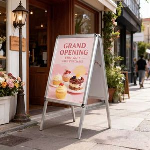 Exhibidor de Carteles de Doble Cara para Interiores, con Apertura Rápida y Carga Frontal, Marco de Aluminio Plateado para Vestíbulos de Hoteles y Espacios Públicos - Product Image 2