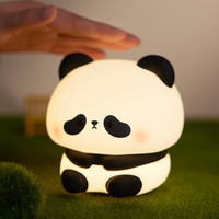 Mini lampe de nuit LED en silicone, lampe de chevet pour enfants, charge USB, capteur tactile Panda, intensité réglable, cadeau pour bébé et enfant