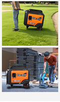 2 KVA 120/220/240V Tragbarer 2,2KVA Benzin 4-Takt Autostart Luftgekühlter Ferngesteuerter Hochleistungs-Reise-Schallgedämmter Generator für Zuhause