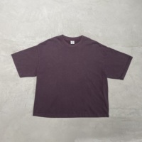 Premium 285GSM zwaargewicht katoenen single jersey vintage gewassen boxy drop shoulder blank T-shirt groothandel op maat