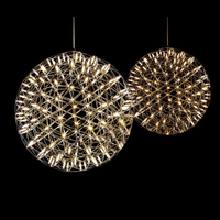 Lustre suspendu boule d'escalier, décoration de villa, lampes de plafond, boule scintillante pour centre commercial, feux d'artifice, ciel étoilé, lumières de hall
