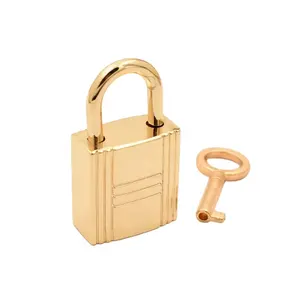 Zinc alloy light gold small key lock hand bag accessory for purse