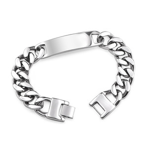 <b>Titanium</b> Steel Punk Bracelet Men's Cuff <b>Chain</b> Link CE524 Minimalist Trendy Jewelry - Product Image 1