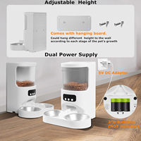 Comedero Automático Inteligente para Mascotas con WiFi Tuya de 4L, Alimentación Lenta, Pantalla LCD, Doble Recipiente de Acero Inoxidable, Grabación de Voz, Dispensador de Comida para Perros y Gatos