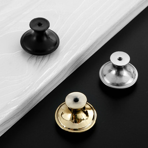 Stainless Steel Cabinet Knob Round Mushroom Shape Black Gold Silver American Style Durable Handle for Furniture - Product Image 5