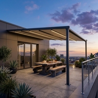 Pergola électrique pliante de luxe moderne pour espace de loisirs extérieur avec option de contrôle par application intelligente