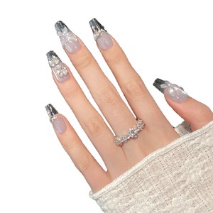 <span class=keywords><strong>Uñas</strong></span> acrílicas hechas a mano con diseño <span class=keywords><strong>de</strong></span> ojo <span class=keywords><strong>de</strong></span> gato y mariposa azul, 10 Uds., <span class=keywords><strong>Uñas</strong></span> postizas para uso en salón - Product Image 5