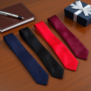 Corbatas de Poliéster Lisas de 6 cm con Estampado Jacquard, Diseño Formal, Cierre de Cremallera, para Adultos y Jóvenes, Caja de Regalo Incluida, Duraderas - Product Image 2