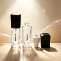Vente en gros d'usine, flacon pompe carré en verre de 30 ml, transparent, vide, pour fond de teint liquide