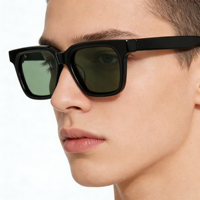 Lunettes de soleil populaires de haute qualité avec protection UV, monture carrée classique en acétate, verres personnalisés, pour homme et femme