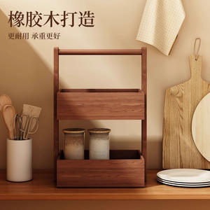 Estante de almacenamiento de madera de doble capa para escritorio, organizador de cosméticos, soporte de maquillaje de madera maciza de estilo Vintage, caja de almacenamiento de escritorio - Product Image 3