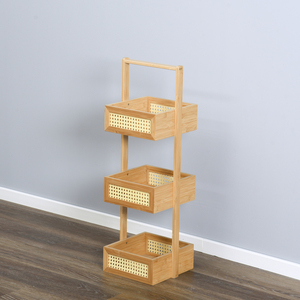 Estante Independiente de 3 Niveles para Baño, Estante de Almacenamiento de Bambú y Madera para Toallas de Baño, Jabón de Manos y Artículos de Aseo - Product Image 3