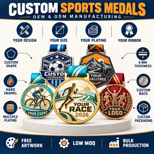 Médailles personnalisées pour événements sportifs Or Argent Bronze Nickel Noir Émail dur Récompenses de course et de tournoi Fabricant OEM ODM - Product Image 4