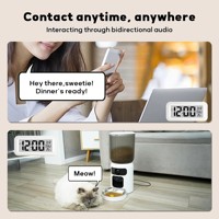 Distributeur intelligent avancé pour animaux de compagnie 6L ABS avec caméra 2MP, Wi-Fi double bande, laser ludique, vision nocturne et contrôle à distance via application pour l'alimentation des chats et chiens en intérieur