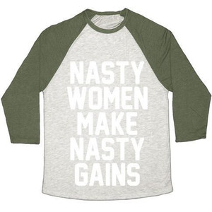 Nasty Women Makes Nasty Gains Unisex Tri-Blend <b>Baseball</b> <b>Tee</b> - Product Image 5
