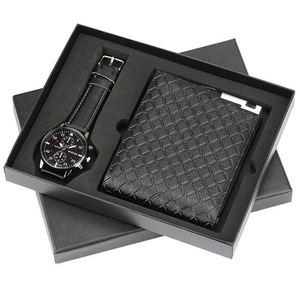 Conjunto de Reloj y Cartera de Cuero PU Personalizado para Hombre, en Empaque Exquisito, Regalo para el Día del Padre para Uso Diario - Product Image 1