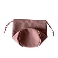 Logo personnalisé fond rond petits sacs cadeaux de bougies de noël en velours avec cordon