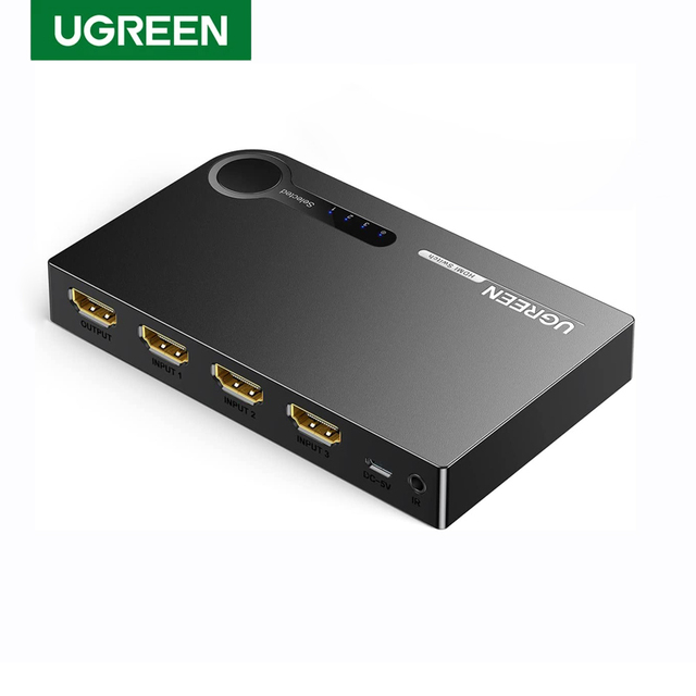 UGREEN HDMI Switch 4K 3 in 1 Out Switcher Splitter Hub 4K 30Hz HDMI1.4 Switch 1080P 120Hz Faster More Stable Transmission